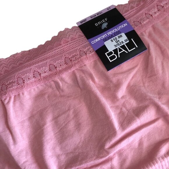 New BALI 2- PACK Women's Comfort Revolution Seamless Lace Brief Panties Sz 6/7 - Picture 3 of 4